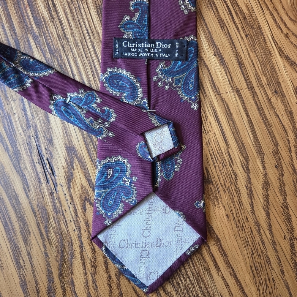 CHRISTIAN DIOR Silk Paisley Tie - Picture 3 of 4